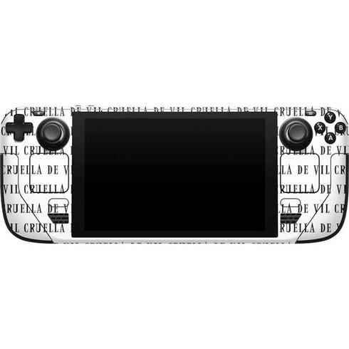 Disney Villains Cruella de Vil Black and White Steam Deck Handheld Gaming Computer Skin